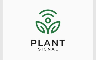 Bezprzewodowe logo sygnału liścia rośliny