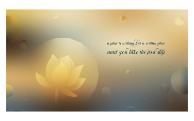 Inspirerande bakgrunder 14400x8100px med Lotus och meddelande om att vidta åtgärder