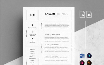 Resume Template Clean &amp;amp; Professional With 2 Different Styles