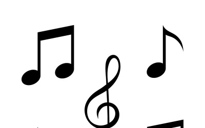 Set di chiave di violino vettoriale e note musicali