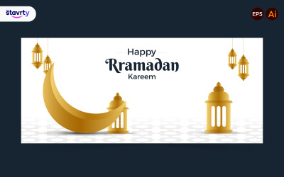 Diseño de fondo de cartel feliz Ramadán Kareem de alta calidad