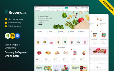 Grocery Mart - Livsmedelsgrönsaker och ekologiskt responsivt Shopify-tema