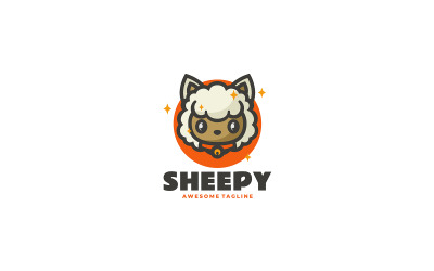 Logo de dessin animé de mascotte de mouton 1