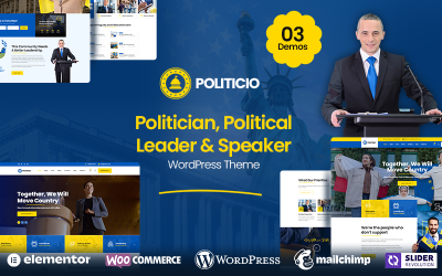 Politicio - Politiker &amp;amp; talare WordPress-tema