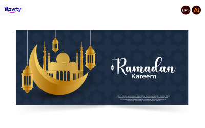 Sfondo poster premium felice Ramadan Kareem