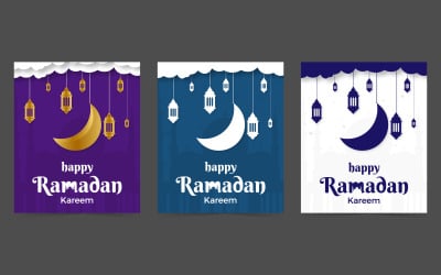Šťastný Ramadán Kareem plakát pozadí sada