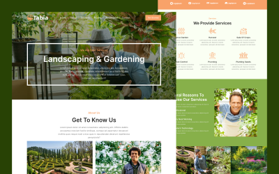 Tabia - Landscape &amp;amp; Gardening Landing Page Template