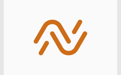 Bokstaven N Line Solution Tech Logo