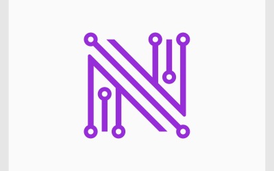 Buchstabe N Logo für Schaltungstechnologie