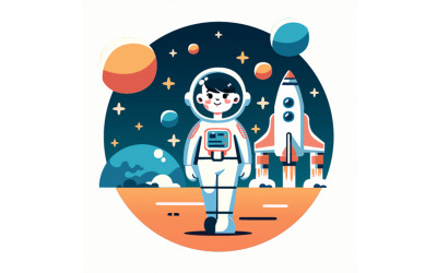 Hintergrundillustration zum Internationalen Tag der bemannten Raumfahrt