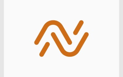 Letter N lijn oplossing Tech-logo