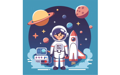 Mezinárodní den lidských vesmírných letů ilustrace