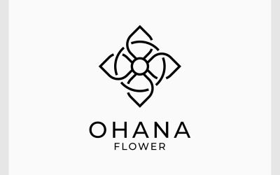 Feuille de fleur avec logo lettre O