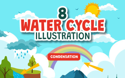 8 Illustrazione del ciclo dell&amp;#39;acqua