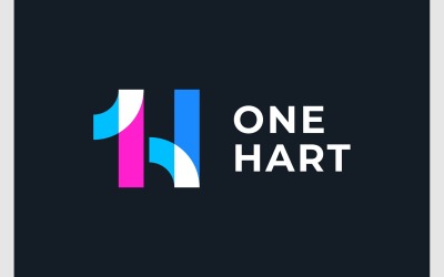 Letter H Number 1 Modern Logo