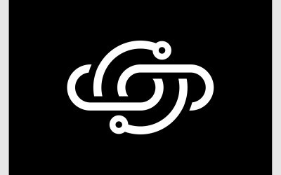 Letter S Tech baan ruimte-logo