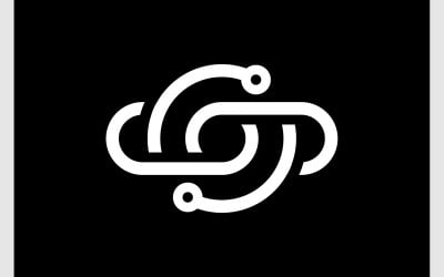 Letter S Tech Orbit Space Logo