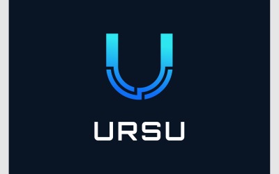 Letter U technologie digitaal modern logo