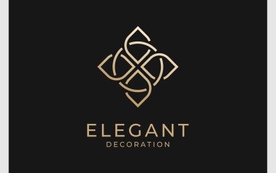 Logo De Luxe De Feuille De Fleur De Pétale