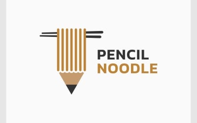 Logotipo criativo de macarrão lápis