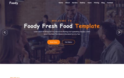 美食食品和餐厅登陆页面模板