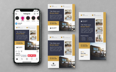 Pacote de mídia social imobiliária