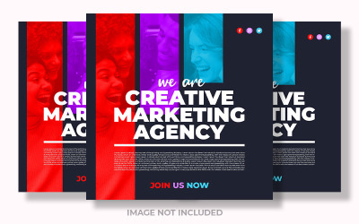 Postagem colorida na mídia social da agência de marketing criativo