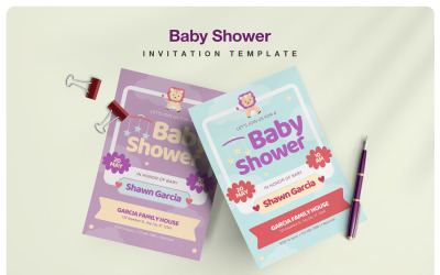 Játékos Baby Shower meghívó portré