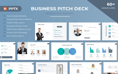 Layout del modello di presentazione del pitch deck