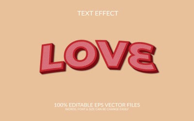 Love story vector eps 3d textový efekt design.
