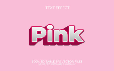 Rosa vektor eps föränderlig 3d texteffekt.