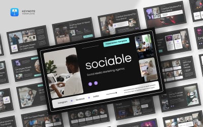 Sällskaplig - Keynote-mall för marknadsföring i sociala medier