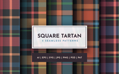 Set 5 Square Seamless Tartan Patterns | 1