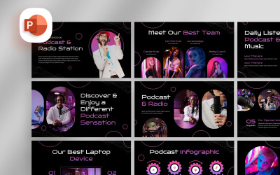 Modèle PowerPoint de podcast et station de radio
