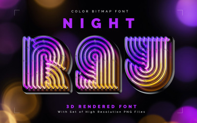 Night Ray — Fonte de bitmap colorida