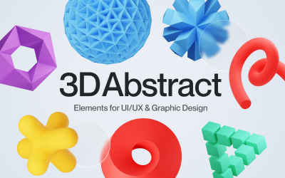 Zgrabny - zestaw ikon 3D abstrakcyjnego kształtu