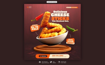 Food Manu Restaurant Social Media Post Template