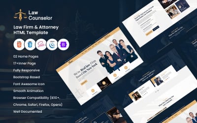 Jogi tanácsadó – Ügyvédek és Ügyvédek HTML5-sablon.