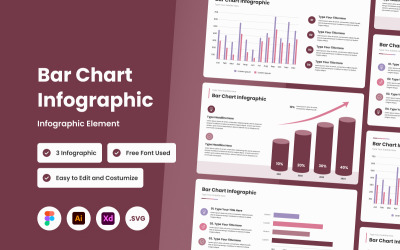 Szablon infografiki wykresu słupkowego