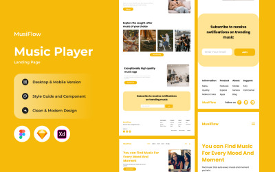 MusiFlow - Landingspagina voor muziekspeler V1