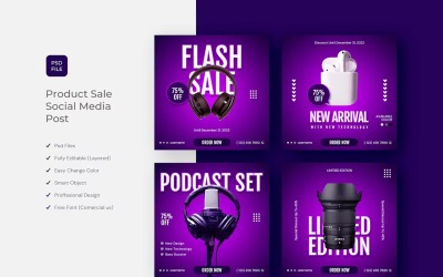 Elektronisches Sales-Social-Media-Vorlagenpaket