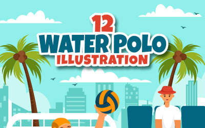 12 Ilustração de esporte de pólo aquático