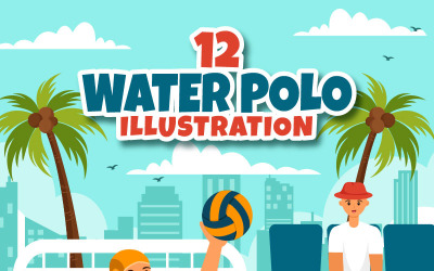 12 Sportovní ilustrace vodního póla