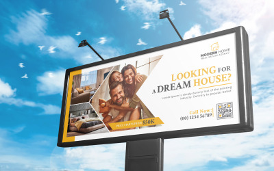 Onroerend goed Billboard, abstract onroerend goed Billboard ontwerp voor onroerend goed kopen en verkopen advertentie