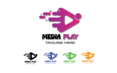 Medien-Logo-Vorlage. Medien-Play-Logo