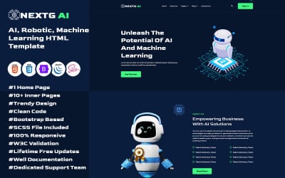 NextG AI – Mesterséges intelligencia és technológia induló vállalkozások sablonja