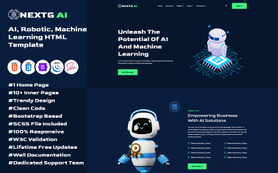 NextG AI – Vorlage für Startups im Bereich künstliche Intelligenz und Technologie