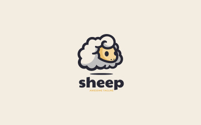 Простой дизайн логотипа талисмана овцы 1