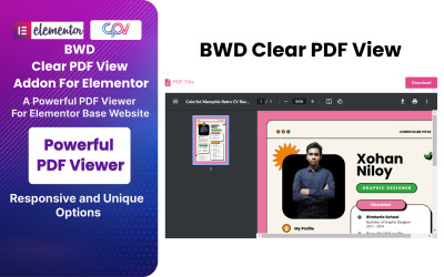 适用于 Elementor 的 BWD 清晰 PDF 查看 WordPress 插件