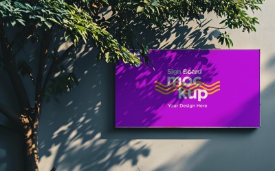 Sign Board Mockup on Building Wall 14